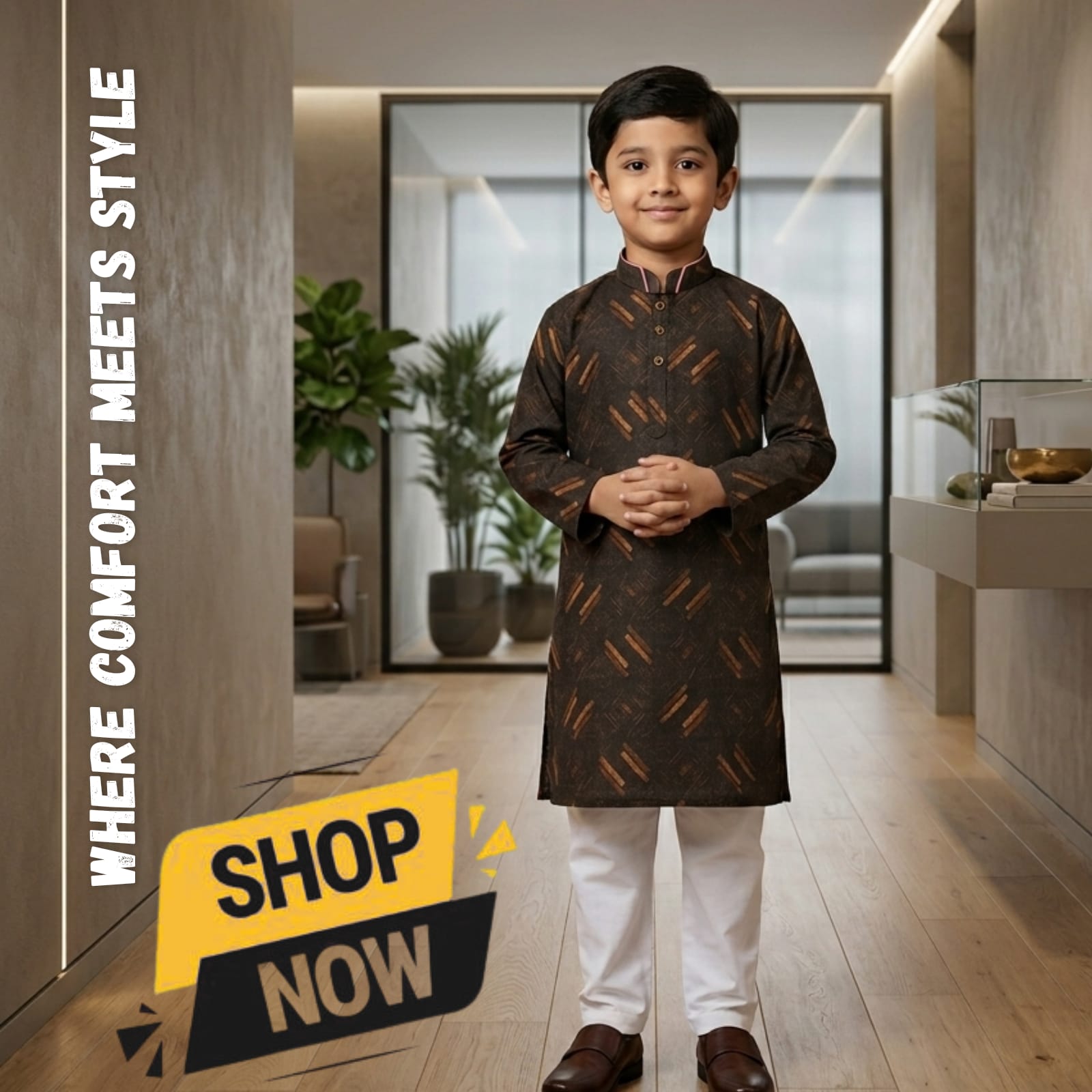Baby Boys Kurta Pajama Set - 2 Piece Traditional Dress Pakistan
