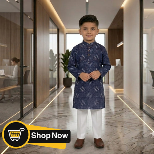 Baby Boys Kurta Pajama Set - 2 Piece Traditional Dress Pakistan