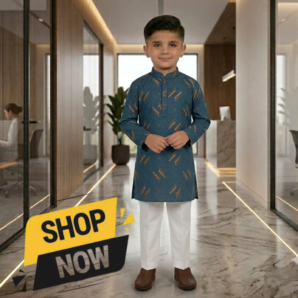 Baby Boys Kurta Pajama Set - 2 Piece Traditional Dress Pakistan