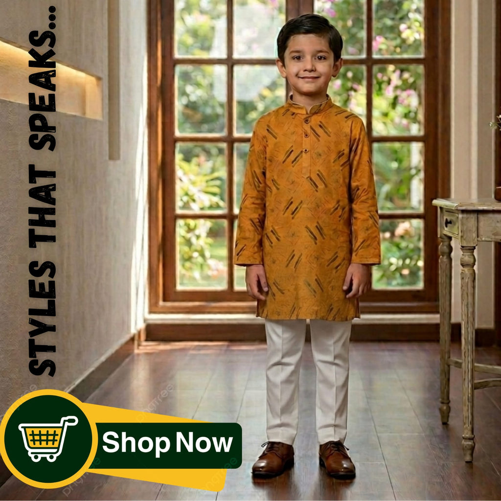 Baby Boys Kurta Pajama Set - 2 Piece Traditional Dress Pakistan